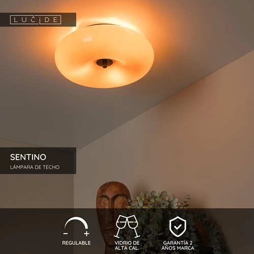 Lucide SENTINO - Lámpara de techo - Ø 30 cm - 3xG9 - Naranja - USP